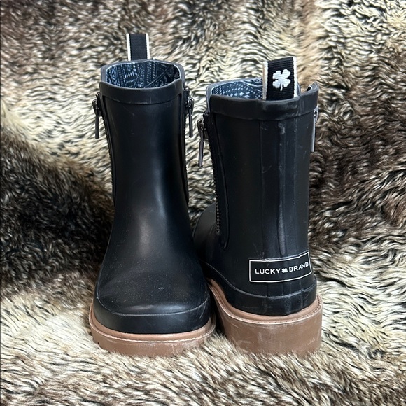 Lucky Brand Reinina Black Rain Boots - Picture 1 of 9